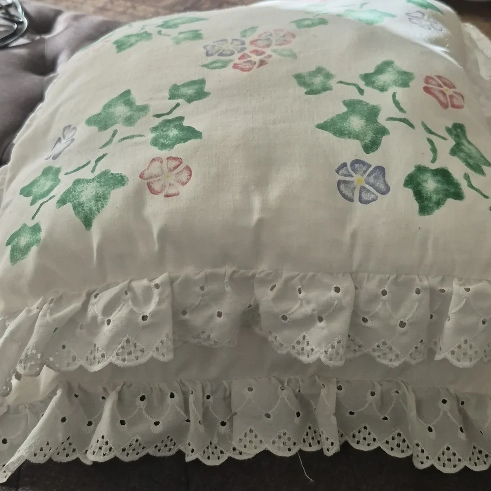 Two Ivy Shabby Chic Pillows With Ruffle